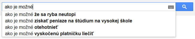 otázky vo vyhľadávači